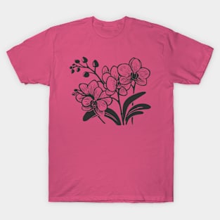 Silhouette of the beauty of an Orchid T-Shirt